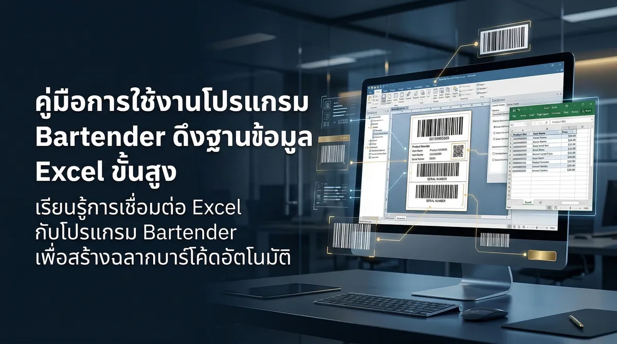 คู่มือการใช้งานโปรแกรม Bartender ดึงฐานข้อมูล Excel ขั้นสูง